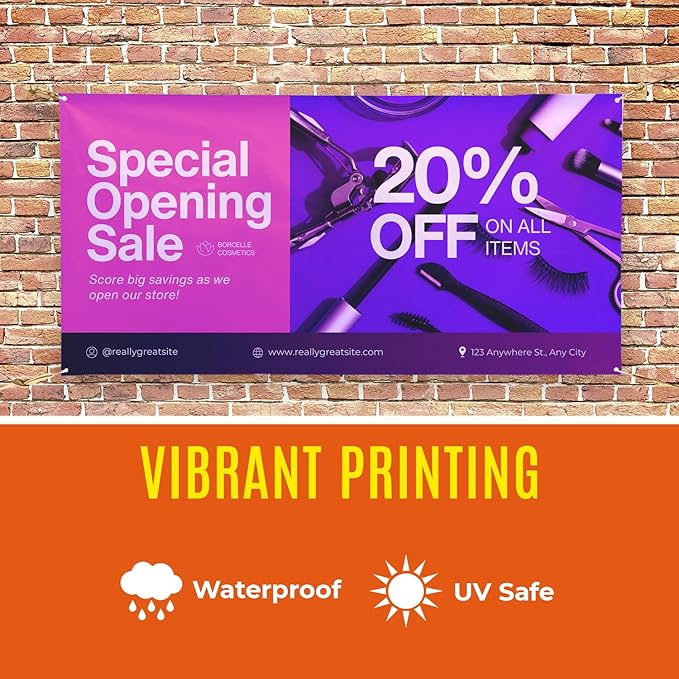 Personalized Passion Vinyl Banner 8' x 2' - Customized Banner for Business, Graduation, Birthday Parties - Indoor/Outdoor Use - Full Color 13oz Vinyl Custom Signs with HD Printed Text, Photos