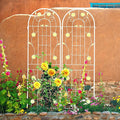 2 Pack Metal Garden Trellis for Climbing Plants 71" H Cream White Garden Fence Rustproof Trellis Support Roses Flower Outdoor Lawn, Cream White