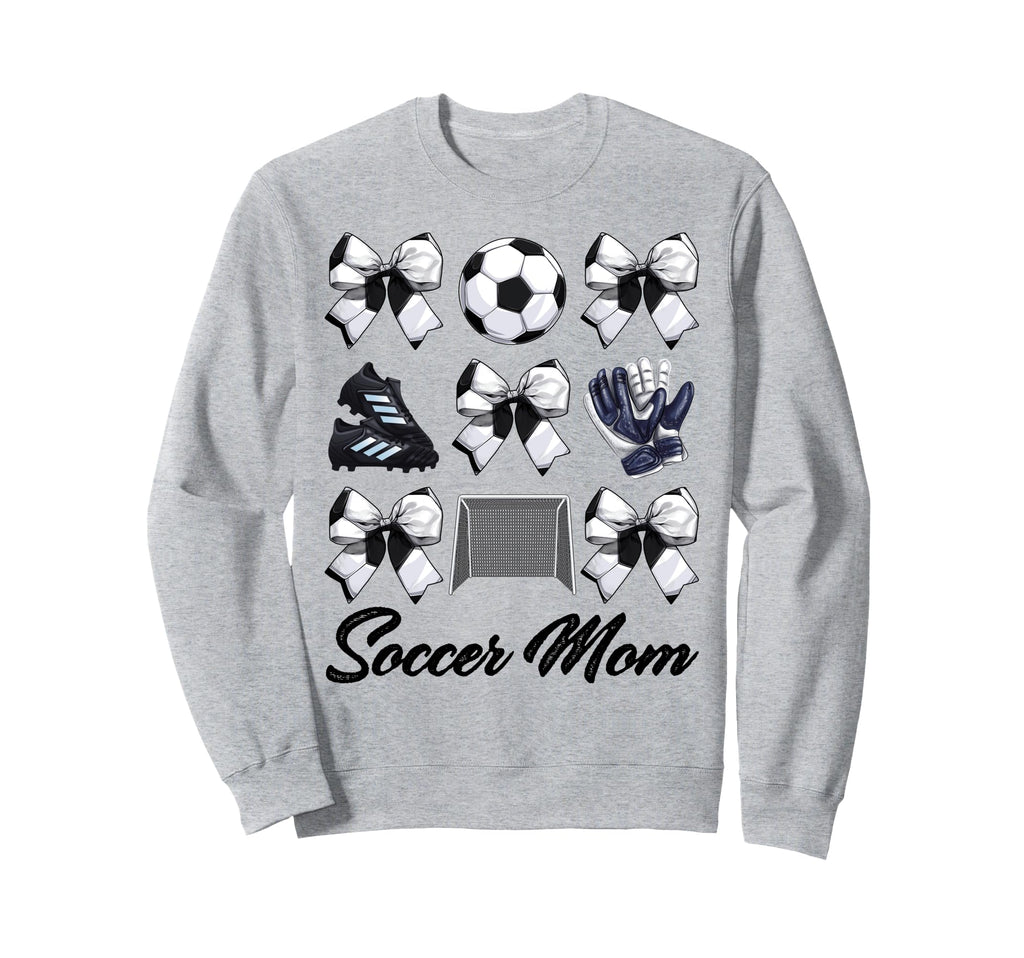 Soccer Mama Bow Soccer Mom Mommy Sweatshirt - Unique Graphic Unisex