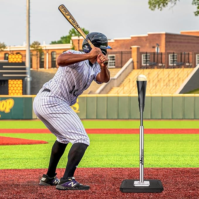 Portable Batting Tee,Height Adjustable from 25-37 inch Hitting Tee For Baseball and Softball, Easy Assemble Premium Baseball Tee with Rubber Top,Metal Base Softball Tee for Kids/Youths/Adults
