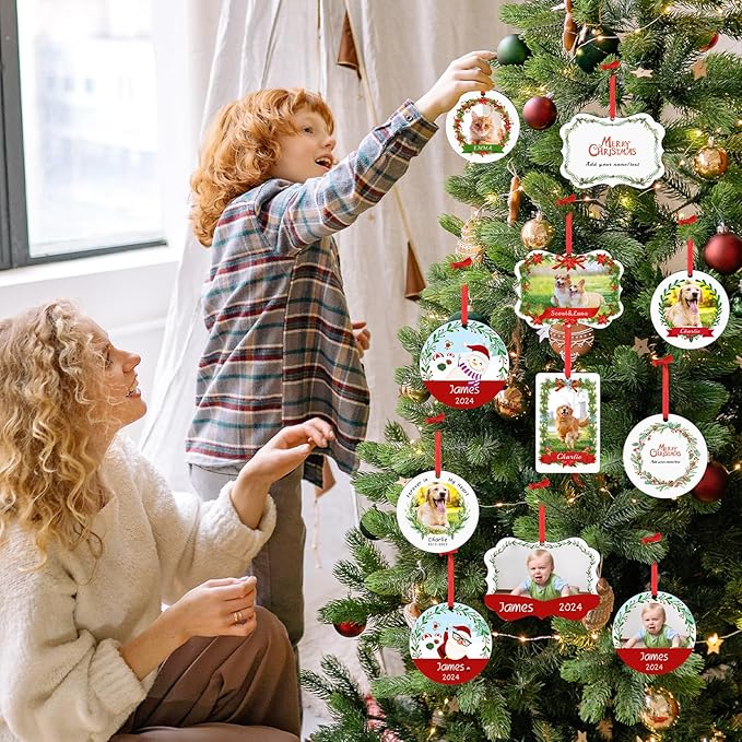 Personalized Christmas Ornaments 2025 Pet Memorial Gifts for Christmas Tree Custom Dogs Picture Photo Name Ornament Customized Cat Pet Xmas Decoration Gifts