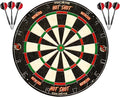 Ruthless Hot Shot Dart Board | Endurance Round Wire Sisal Dartboard Set Including 2 sets of Steel Tip Darts