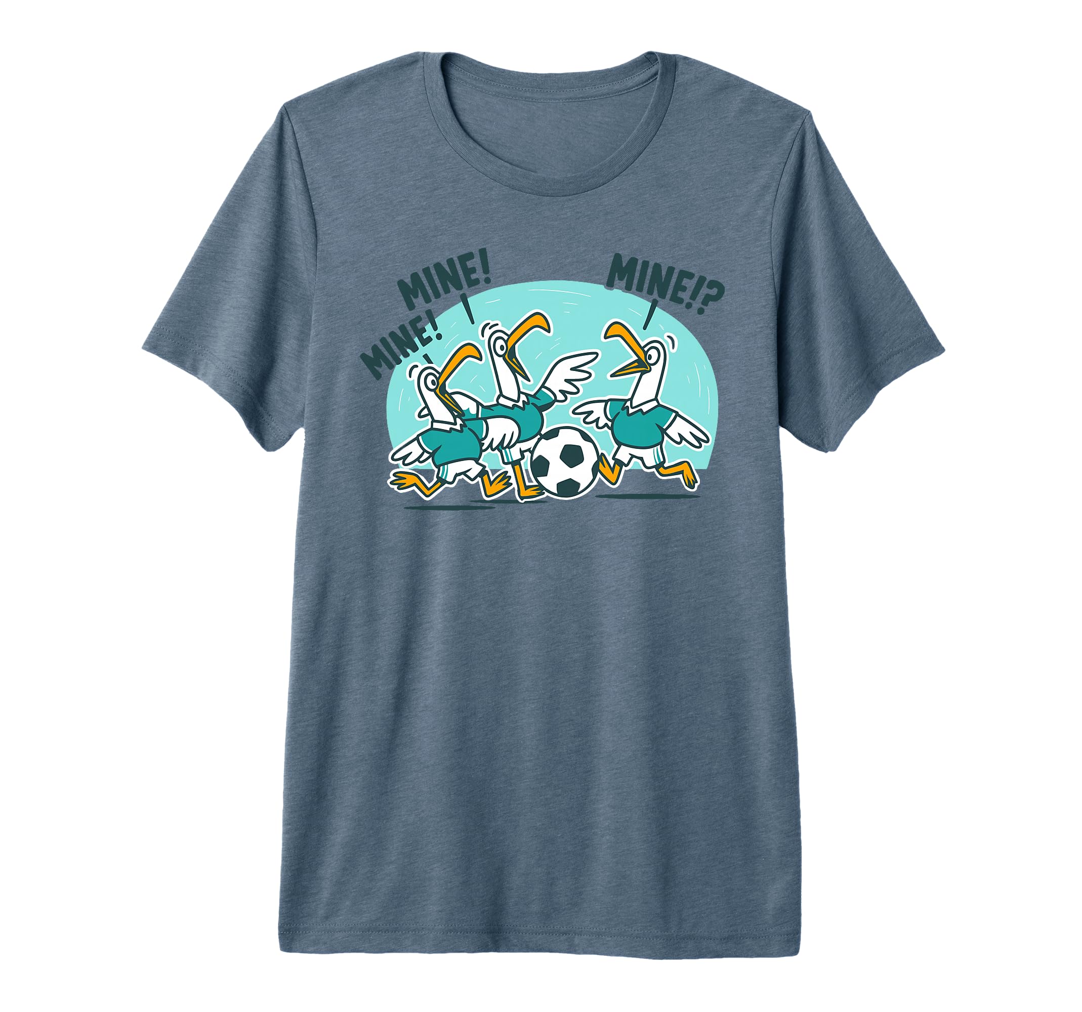 Funny Bird Playing Soccer Ocean Bird T-Shirt - Novelty Apparel for Adults