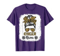 Cheer Nana Leopard Messy Bun Cheerleader T-Shirt - Minimalist Print Unisex