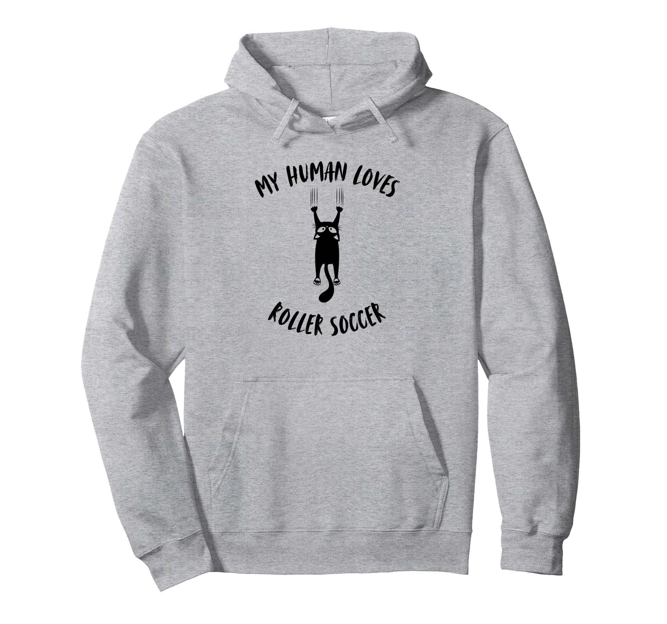 My Human Loves Roller Soccer Cat Hoodie - Casual Everyday Wear for Adults