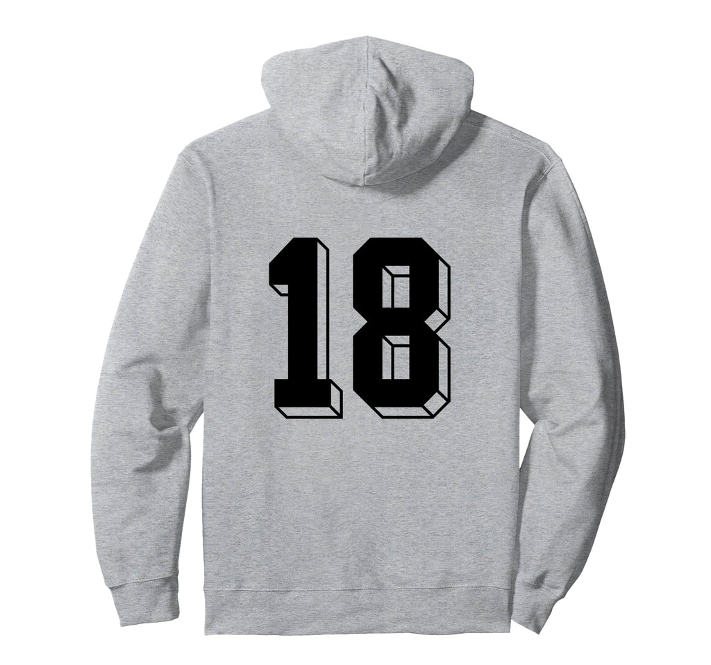 Number 18 Backside 80S 90S Team Jersey Hoodie - Graphic Print Men Women