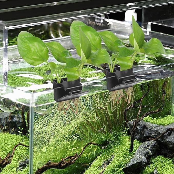 4Pcs 3 Holes Upgraded Aquatic Plant Cup Aquarium Plant Holder for Tank, Hanging Aquarium Plant Holder, Aquarium Aquatic Plant Cultivation, Aquarium Plant Decoration.