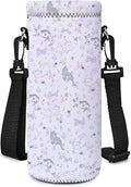 AUPET Water Bottle Sling Bag Carrier Crossbody Sleeve,Insulated Neoprene Bottle Case Holder Pouch Cover 500ML/17oz with Shoulder Strap for Walking Women Men