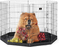 PJYuCien Dog Playpen, 8 Panels 42’’H Dog Pens Indoor with Bottom Pad, Metal Foldable Pet Puppy Exercise Fence Crate Kennel, Better for Medium and Big Animals,Black