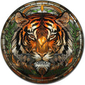 Lygond Metal Tin Sign - Circular Stained Glass Toilet Decor - Pub 12x12 Inches