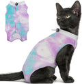 PUMYPOREITY Cat Recovery Suit, Cat Surgery Recovery Suit Female, Cat Spay Recovery Suit, Alternative to Cone of Shame, Cat Surgical Recovery Suit for Skin Diseases and Abdominal Wound, Purple, S