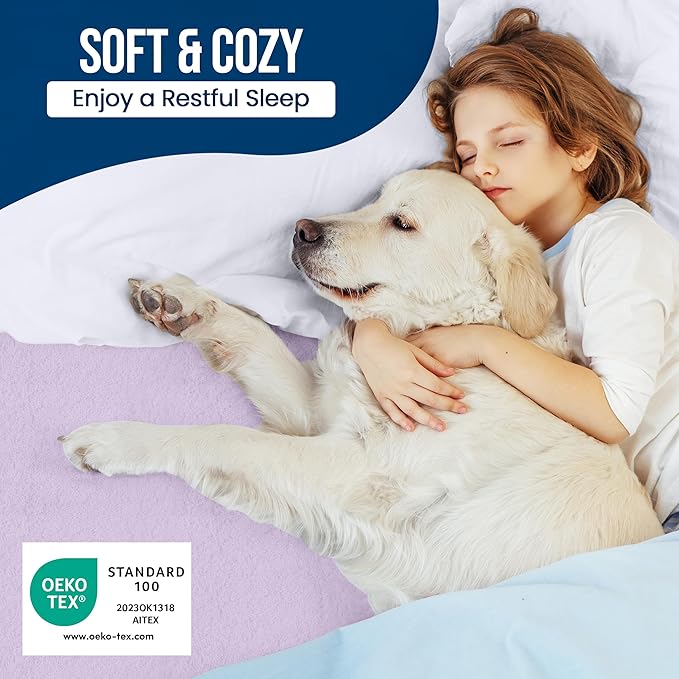 Utopia Bedding Waterproof Mattress Protector Full Size, Premium Terry Mattress Cover 200 GSM, Breathable, Fitted Style with Stretchable Pockets (Lavender)