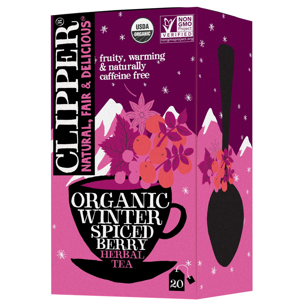 Clipper Tea Organic Winter Spiced Berry Herbal Tea, 20 Bags, Case of 6