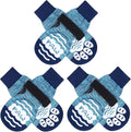 BEAUTYZOO Anti Slip Dog Socks for Small Medium Large Dogs,Paw Protector with Grips for Hardwood Floor Hot/Cold Pavement,Traction Control 3 Pairs AntiTwist Dog Shoes to Prevent Licking for Senior Dog