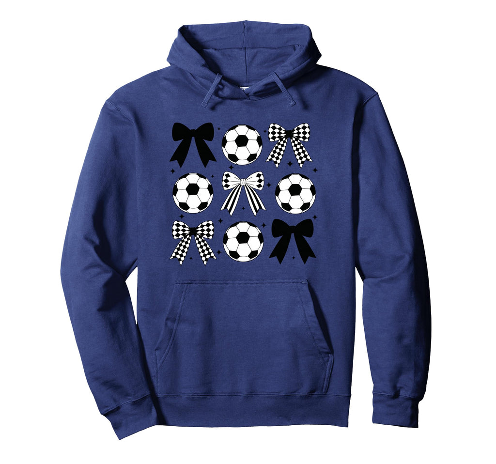 Soccer Coquette Bow Funny Coquette Bow Hoodie - Minimalist Print Unisex