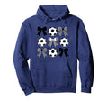 Soccer Coquette Bow Funny Coquette Bow Hoodie - Minimalist Print Unisex