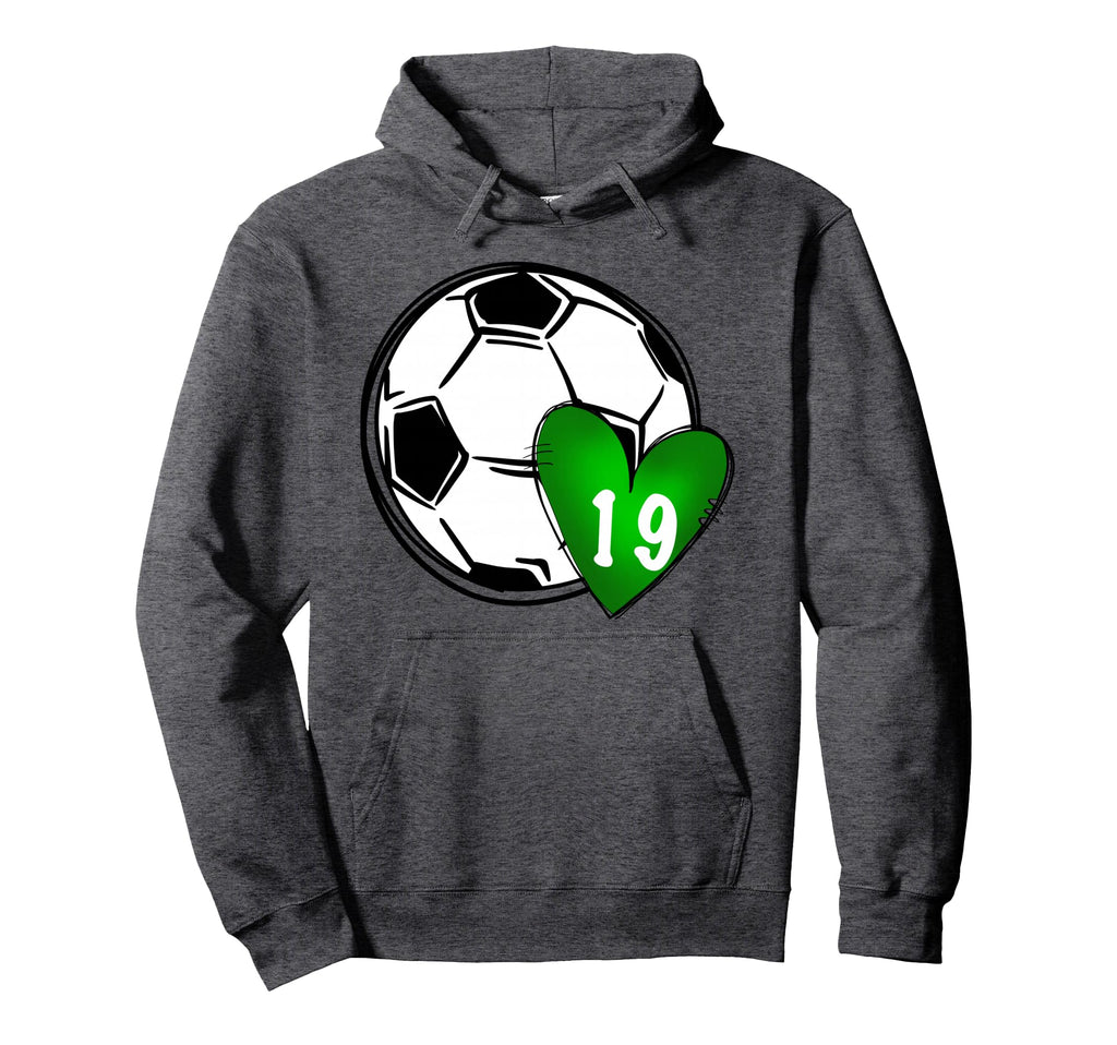 Womens Custom Soccer Mom Number 19 Hoodie - Minimalist Print for Adults