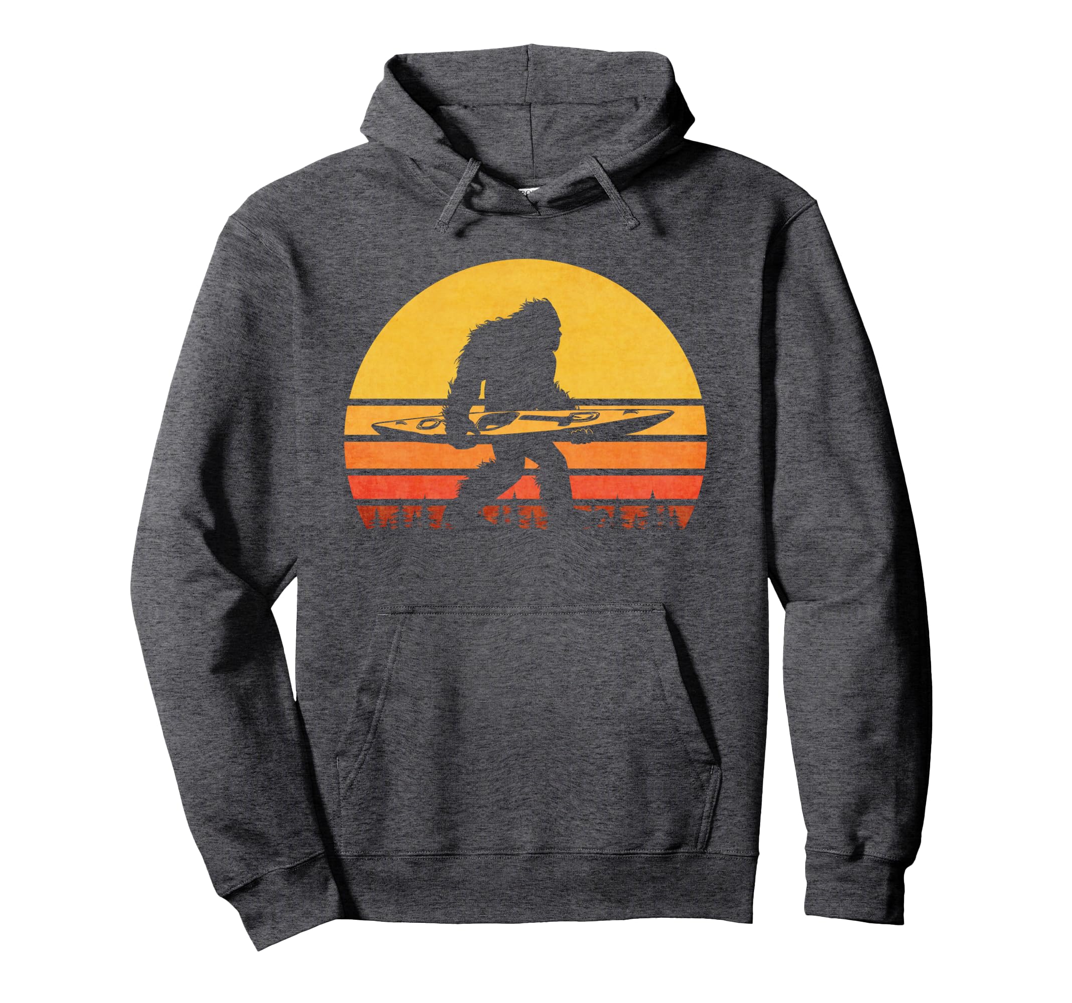 Bigfoot Kayak Sasquatch Kayaking Gift Hoodie - Casual Everyday Wear Unisex
