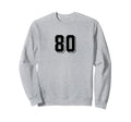 Number 80 80S 90S Soccer Team Jersey Sweatshirt - Graphic Print for Adults