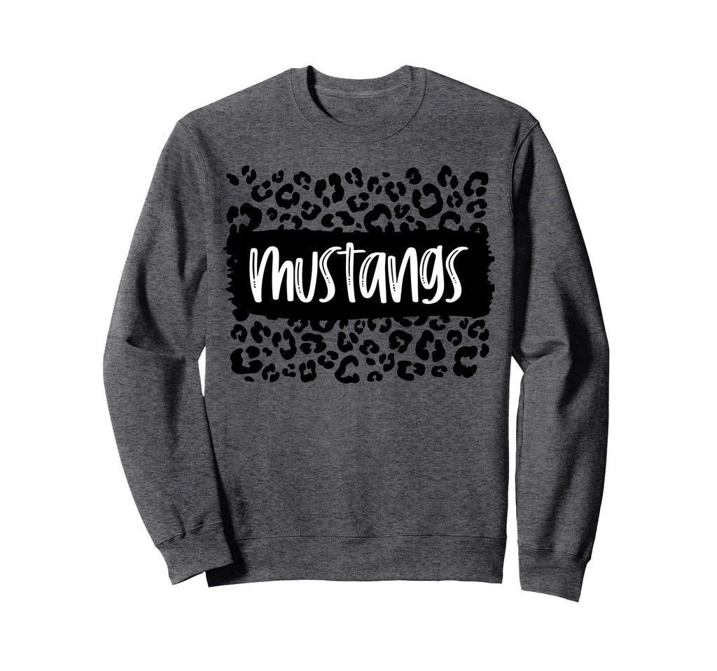 Mustangs Team Mascot School Spirit Sweatshirt - Minimalist Print Men Women