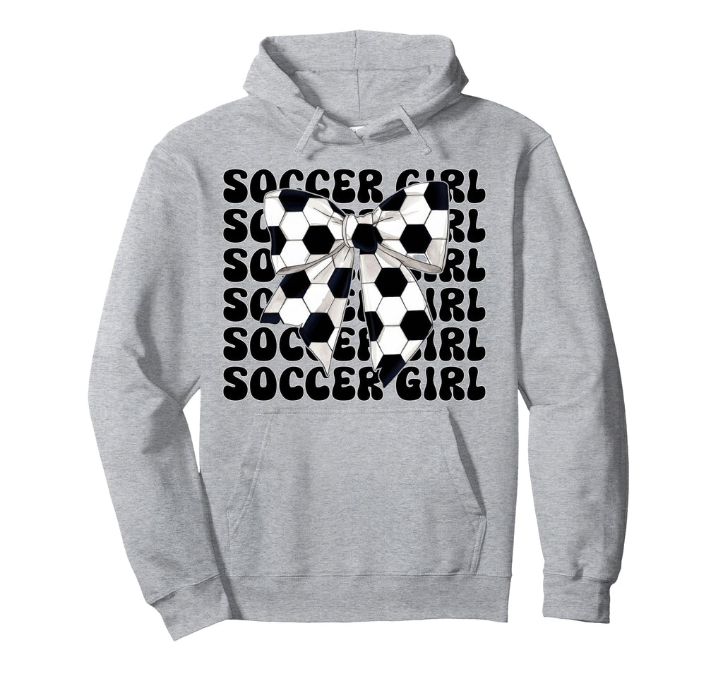 Soccer Coquette Bow Hoodie - Minimalist Print for Adults