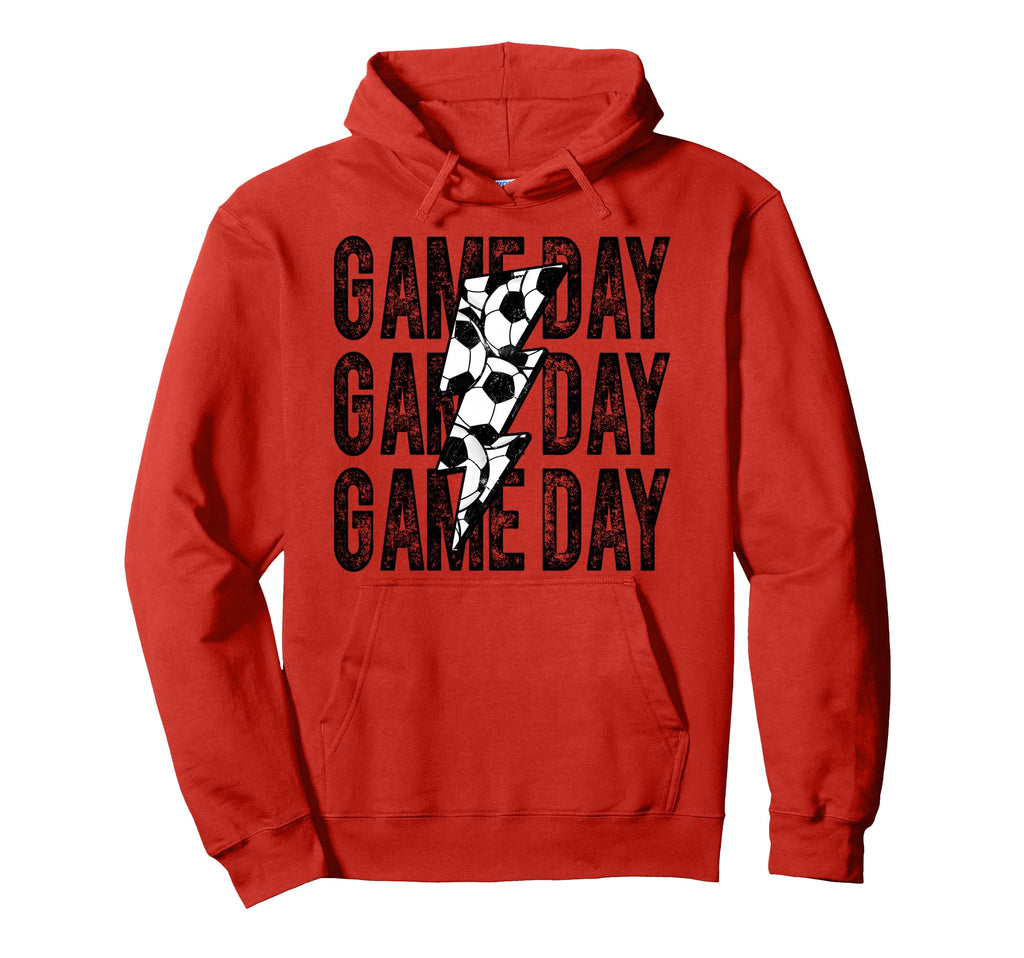 Game Day Soccer Lightning Bolt Hoodie - Casual Everyday Wear Men Women