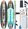 ZLX Inflatable Stand Up Paddle Board, 10'6" SUP Non-Slip Stable Deck Pad, Unique Center Fin, Premium Accessories, Portable Paddleboard for Adults, Beginners, All Skill Levels