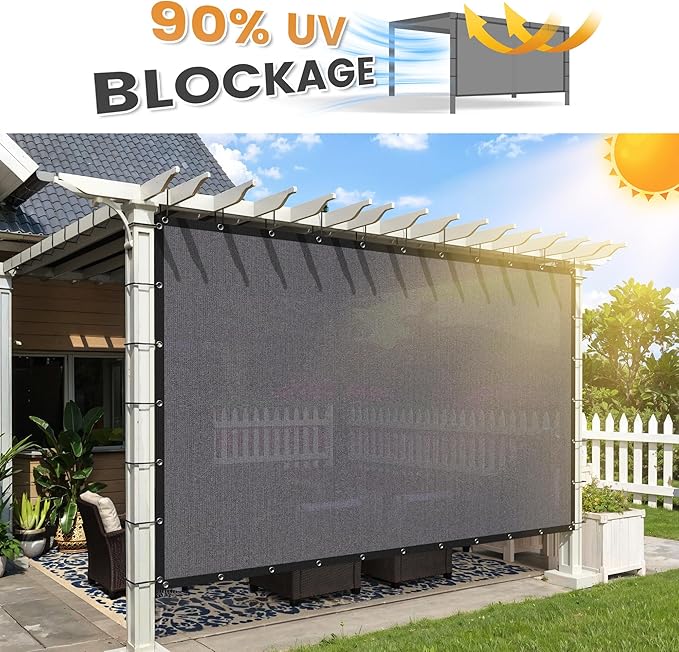 VICLLAX Shade Fabric Sun Shade Cloth with Every 2 FT Grommets for Patio Garden Pergola Cover Canopy 6x18 FT, Grey