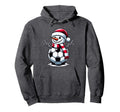 Snowman Sports Athlete Sporty Soccer Hoodie - Unique Graphic Unisex
