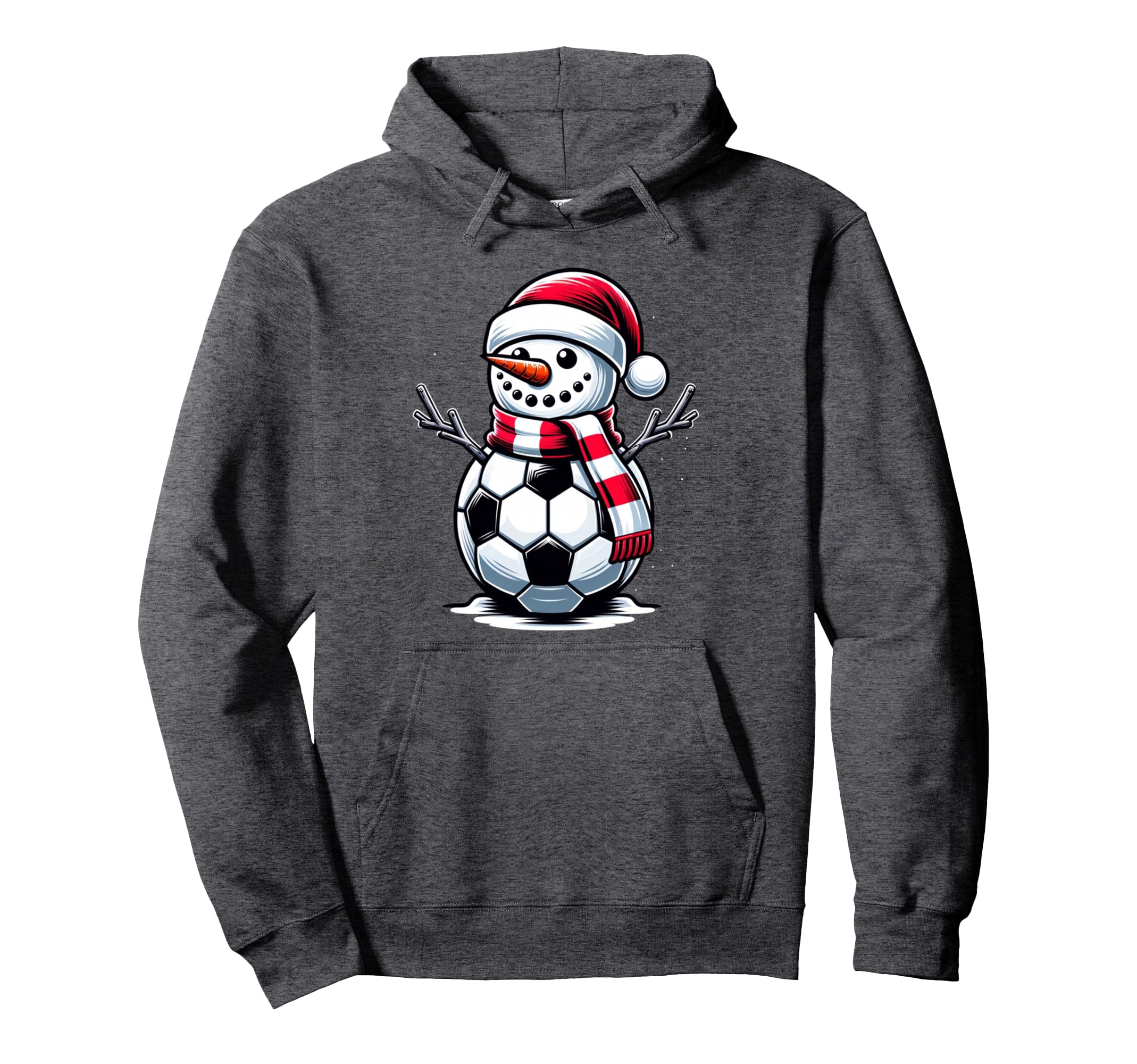 Snowman Sports Athlete Sporty Soccer Hoodie - Unique Graphic Unisex