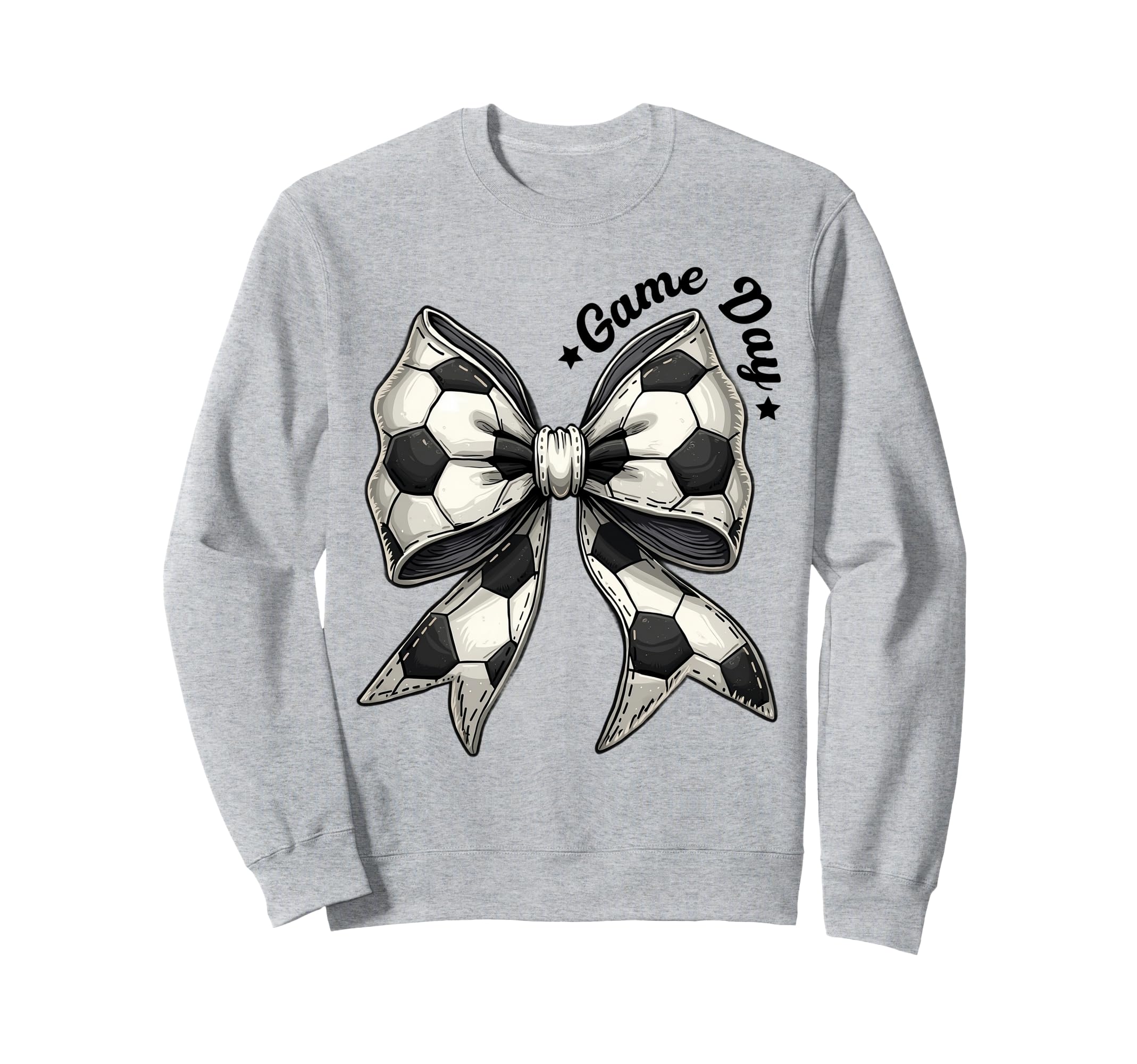 Game Day Soccer Bow Coquette Sweatshirt - Minimalist Print for Adults