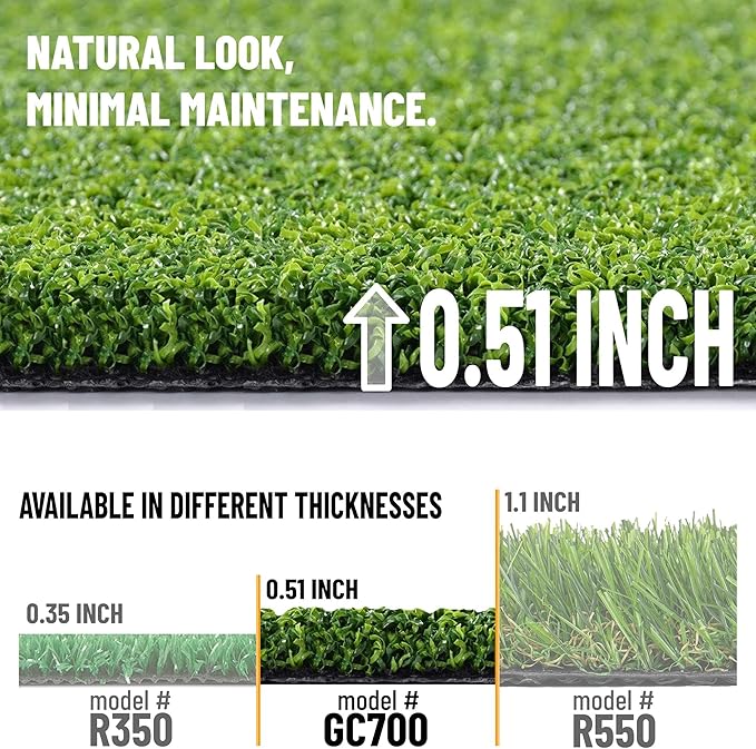 Ottomanson Artificial Turf Golf Hitting Mat 3' x 13' Indoor/Outdoor Waterproof Synthetic Fake Grass for Putting Practice Baseball Football Sports Gym Backyard, Custom Size 2' up to 30'