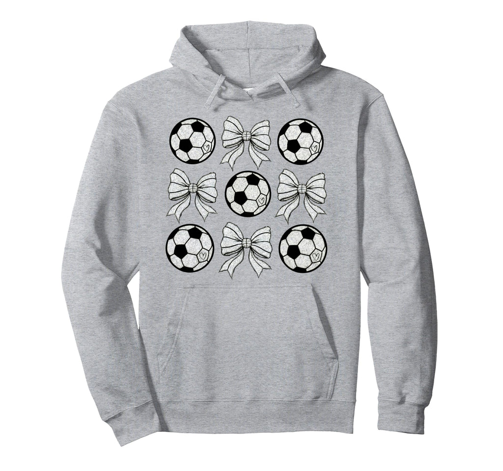 Soccer Bow Game Day Soccer Coquette Bow Hoodie - Graphic Print Unisex