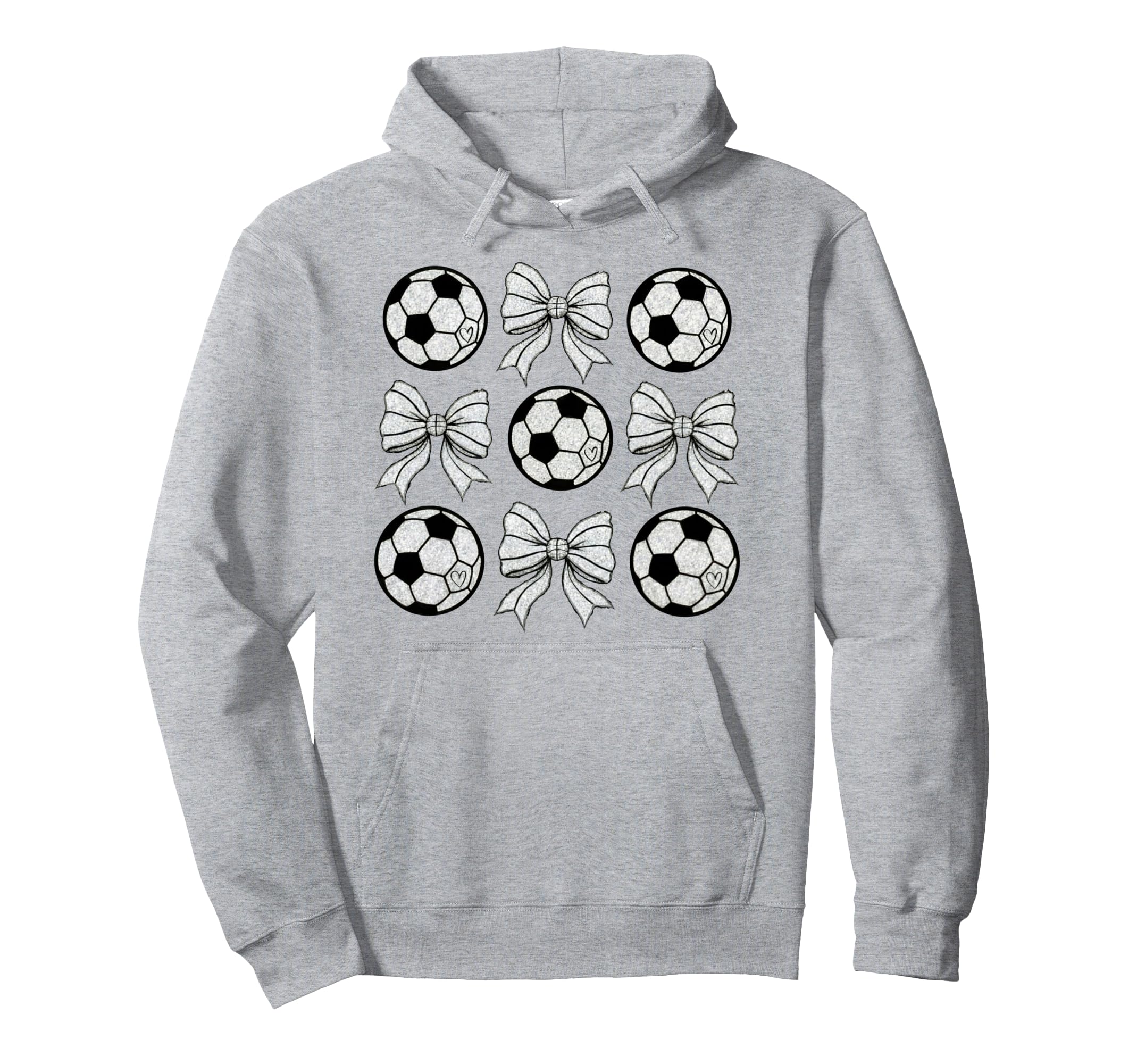 Soccer Bow Game Day Soccer Coquette Bow Hoodie - Graphic Print Unisex