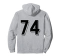 Number 74 Backside 80S 90S Team Jersey Hoodie - Streetwear Style Men Women