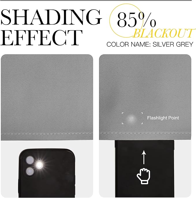 NICETOWN Blackout 102 inch Curtains for Living Room, Grommet Thermal Curtains Room Darkening Window Treatments Sound Reducing for Bedroom, Silver Grey, 2 Panels, W52 x L102