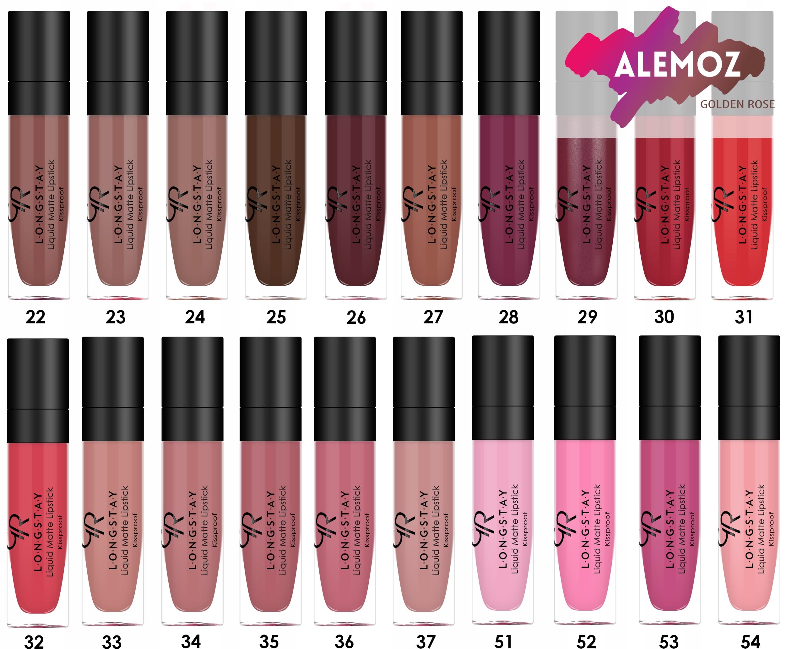 Golden Rose Liquid Matte Lipstick 20 - Long Lasting, Matte Finish, Vitamin E & Avocado Oil