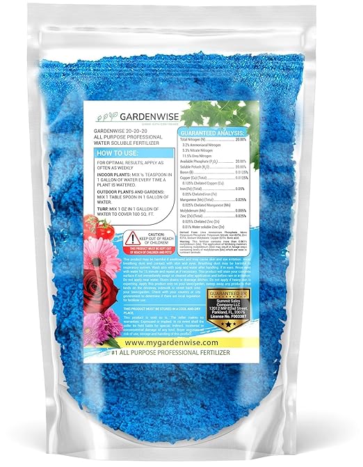 20-20-20 Water-Soluble Fertilizer – Powder for Liquid Plant Food for Indoor & Outdoor Plants, Orchids, Vegetables, Lawns, Flowers – 20 20 20 Fertilizer 3 Quarts (6 lbs)