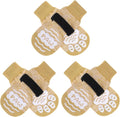 BEAUTYZOO Anti Slip Dog Socks for Small Medium Large Dogs with Grips Straps on Hardwood Floor Protection Wear, Traction Control 3 Pairs Double Side Paw Protector to Prevent Licking for Girl or Boy
