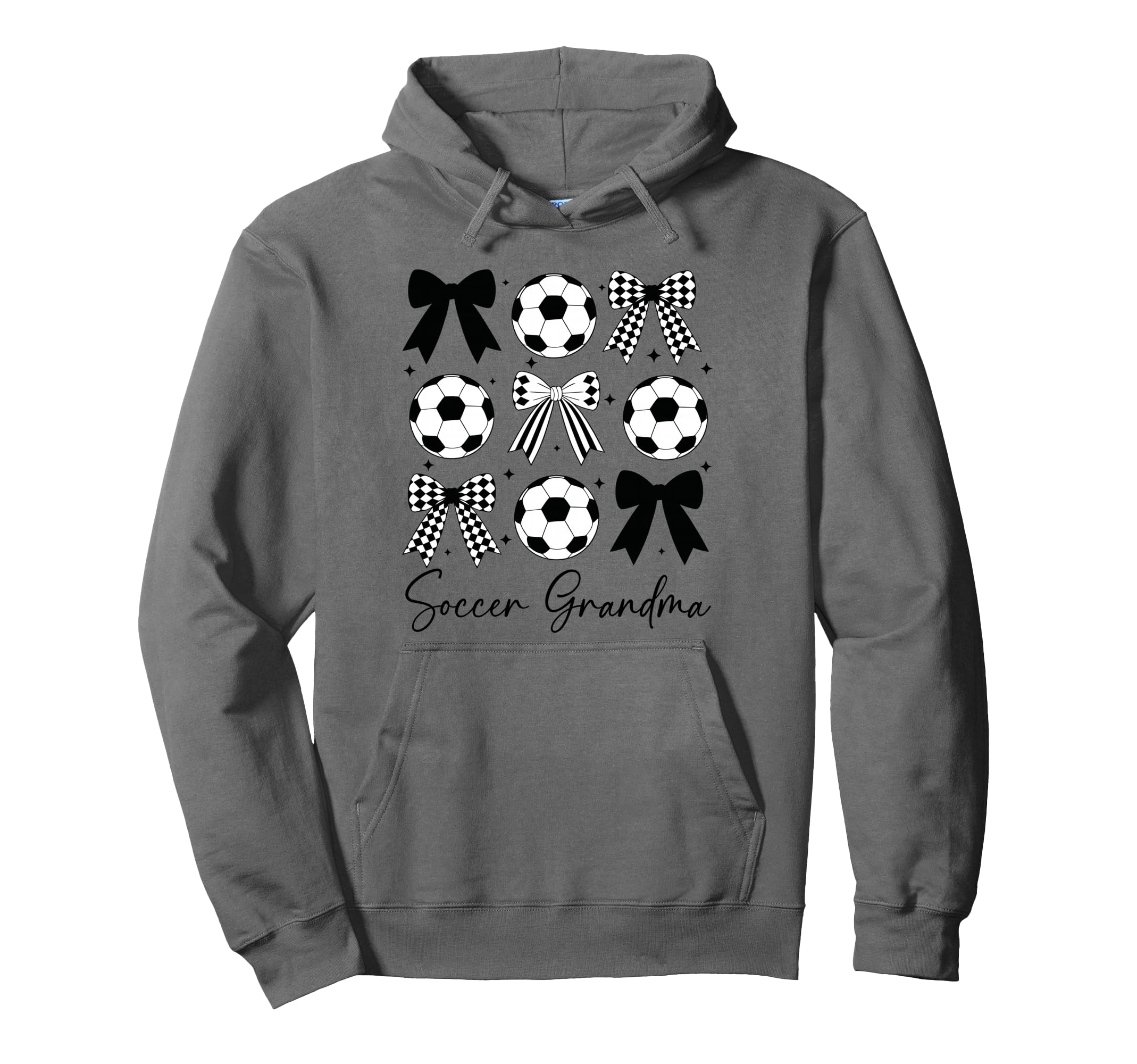 Soccer Grandma Funny Coquette Bow Hoodie - Unique Graphic for Adults