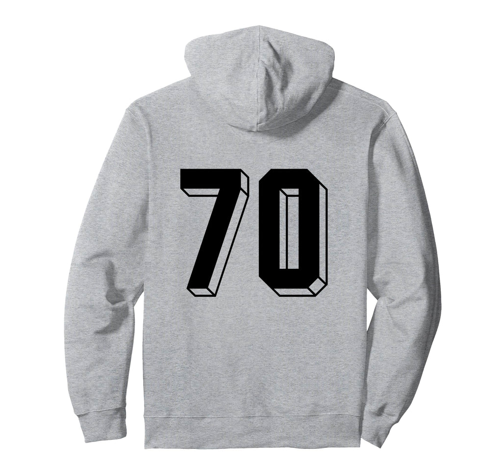 Number 70 Backside 80S 90S Team Jersey Hoodie - Aesthetic Graphic Unisex