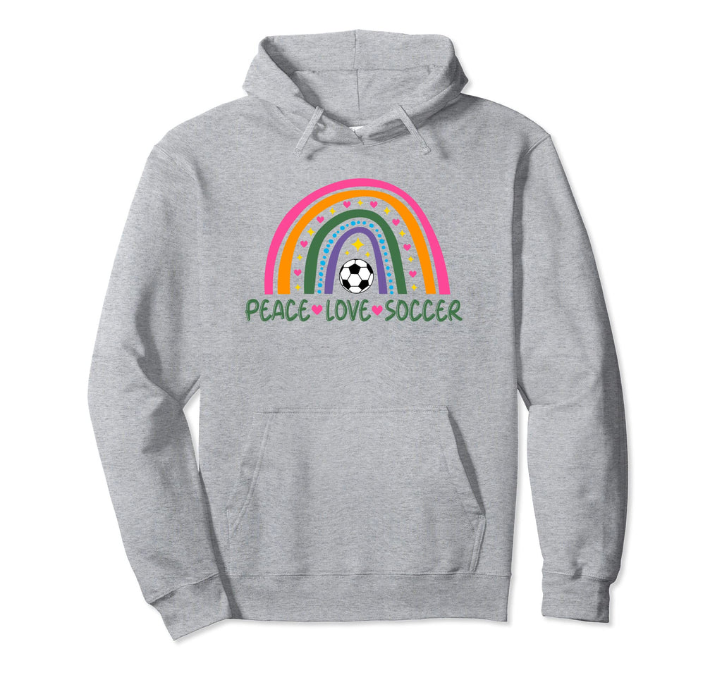 Peace Love Soccer Player Rainbow Teen Hoodie - Streetwear Style Unisex