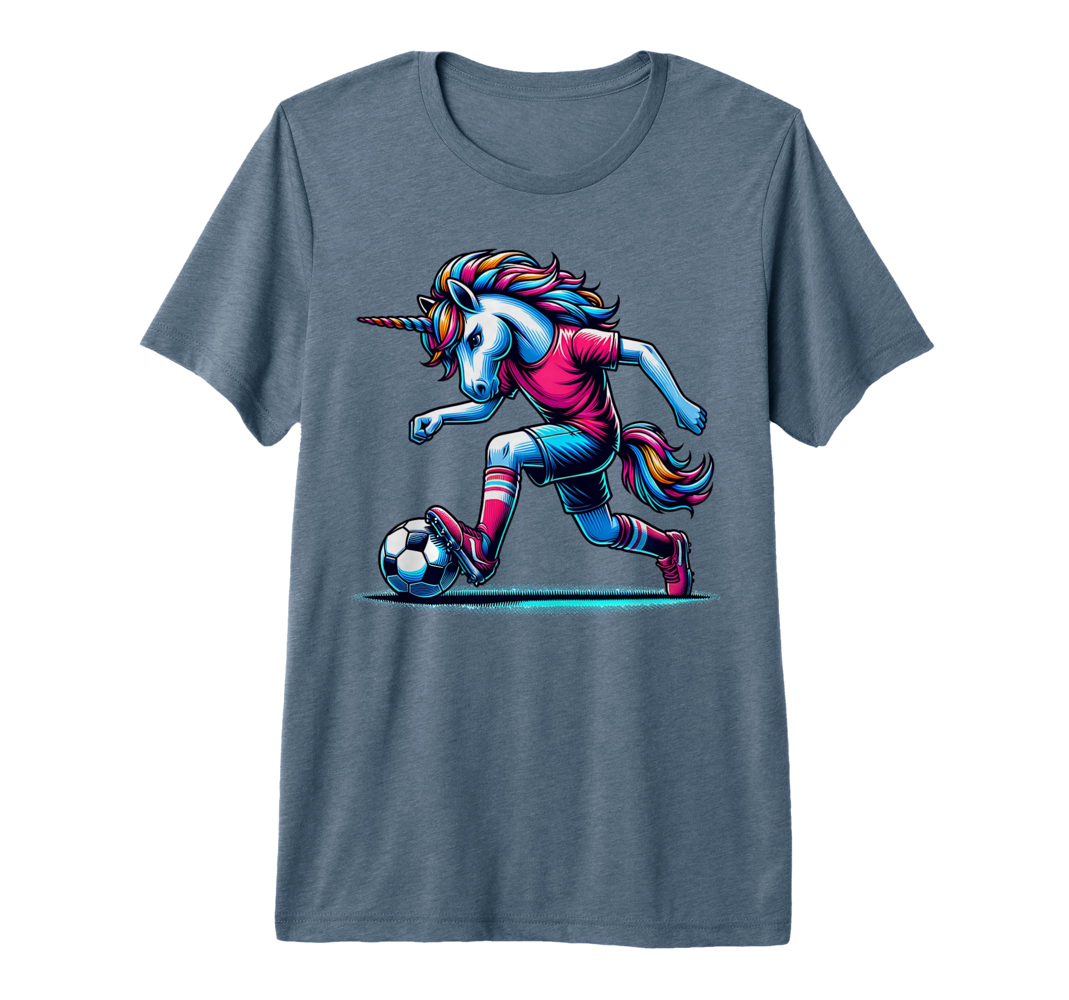 Footballer Unicorn Fans Soccer Team T-Shirt - Streetwear Style for Adults