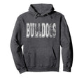 Bulldogs Mascot Distressed School Hoodie - Aesthetic Graphic Men Women
