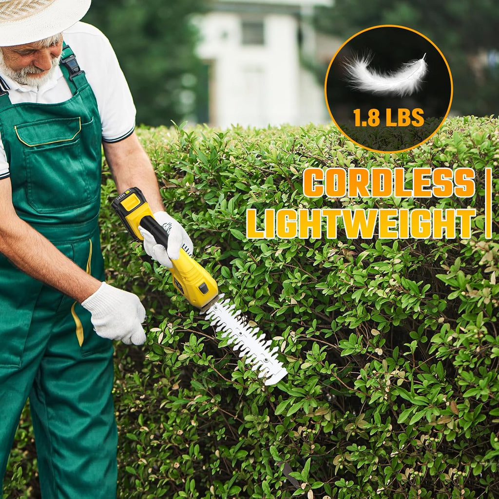 Cordless Grass Shear & Hedge Trimmer for DEWALT 20V Battery, 2 in 1 Handheld Electric Shrubbery Trimmer, Bush Trimmer for Yard & Garden, Lawn(Tool Only)