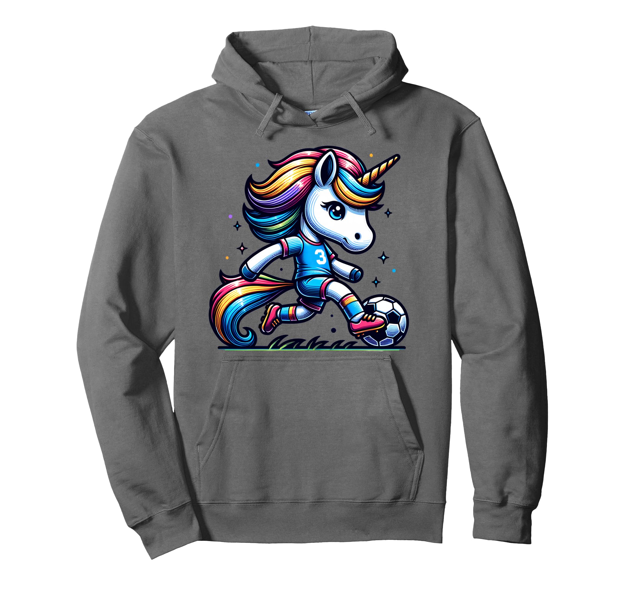 Footballer Unicorn Fans Soccer Team Hoodie - Minimalist Print Men Women