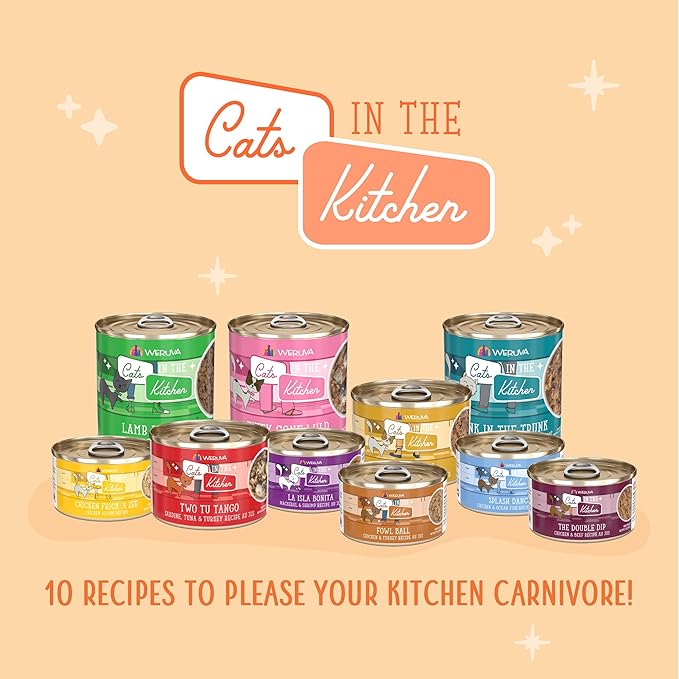 Weruva Cats in The Kitchen, Fowl Ball with Chicken & Turkey Au Jus Cat Food, 3.2oz Can (Pack of 24)