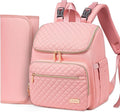Weitars Diaper Bag Backpack Large Baby Diaper Bag with Changing Pad Travel Diaper Backpack,Baby Bag for Boys Girls,Stroller Straps,5 Insulated Pockets (Pink)