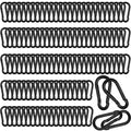 200 PCS 2'' Spring Snap Hook Carabiner, M5 3/16 Inch Galvanized Black Steel Carabiner Clip, 220LBS Holding Capacity Quick Link Clip Keychain for Hammock Dog Leash & Camping Gym