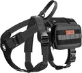 OneTigris Service Dog Vest Harness, Service Dog Cape Guardian Dog Backpack Harness with Pouches Dog Saddle Bag for Small Medium and Large Dogs (Black, Large)